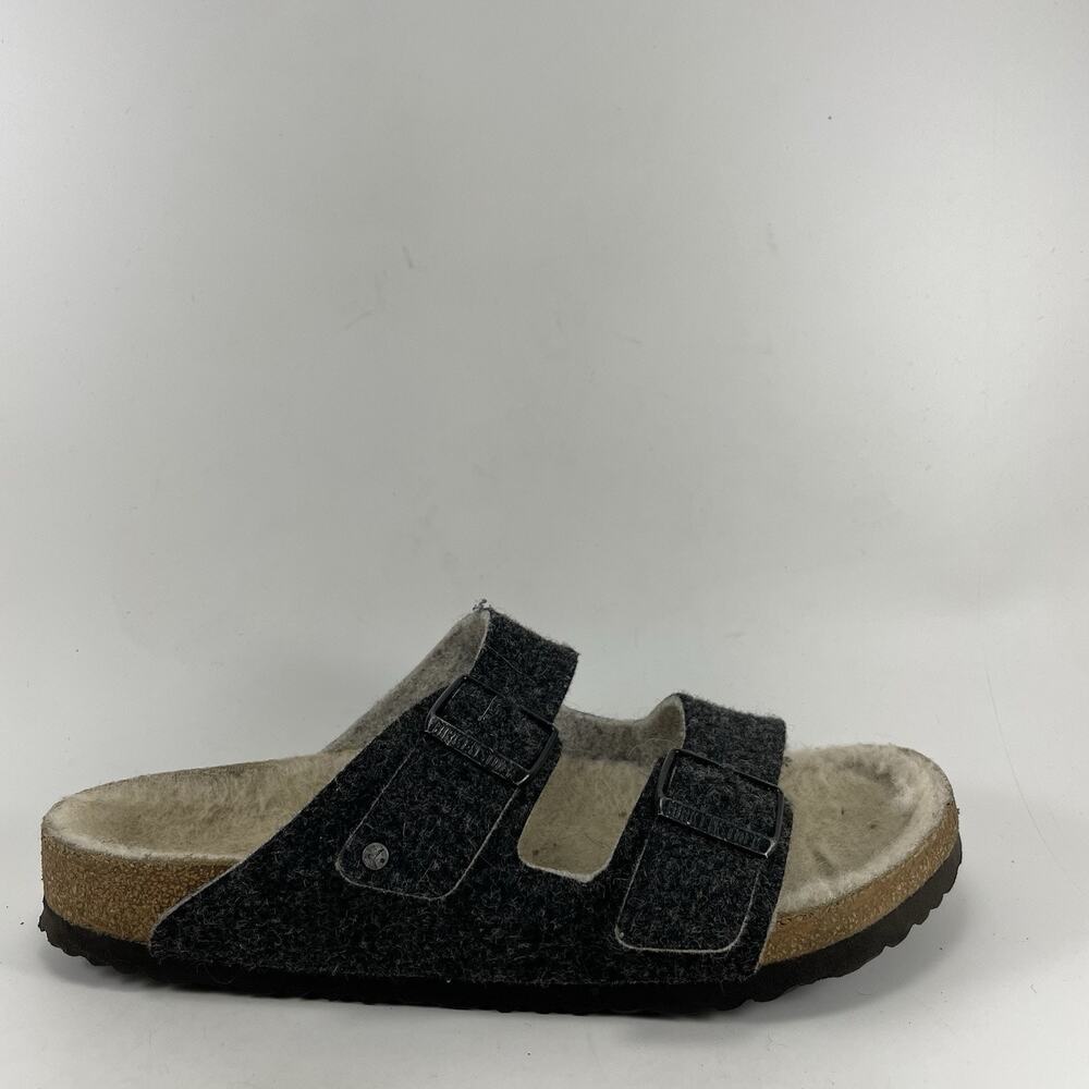 Birkenstock Arizona Slide Sandals Womens Size 11 EU 42 Wool Felt Charcoal Black
